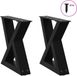 vidaXL Salontafelpoten - 2 stuks - 30x(30-31,3) cm - Staal - Zwart