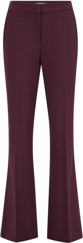 WE Fashion Dames flared pantalon - Burgundy red - Maat 44
