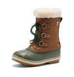 Sorel Yoot Pac Bottes de neige unisexes en nylon pour enfants, Velours Tan Stone Green, 32 EU