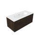 Saniclass Holz Frame Badkamermeubelset - 100x45x53.9cm - Chaci keramische wastafel wit - 1 wasbak - zonder kraangat - 1 lade - mat eiken charcoal