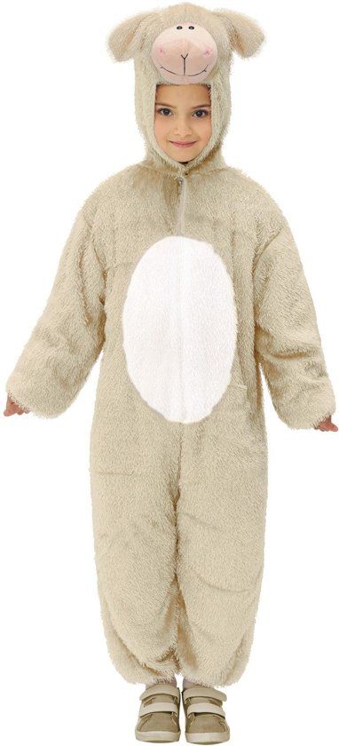 Widmann Schaap & Lammetje & Geit Kostuum Full-Body Pluche Schaap Kind Kostuum Maat 134