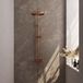Brauer Copper Carving Opbouw Thermostatische Regendoucheset - Hoofddouche 30 cm - Staafhanddouche - Doucheslang - Koper Geborsteld Pvd