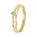 Lucardi Dames Ring hart en ronde zirkonia - Ring - Cadeau - 14 Karaat Goud - Geelgoud
