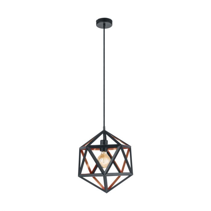 EGLO Embleton Hanglamp - Zwart/Koper - E27 - 110cm