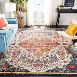 Safavieh Bohemian Indoor Hand Tufted Abstract Collection, ABT340, in Ivory / Orange, 60 X 91 cm