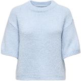 JDY Jacqueline de Yong Trui Jdylinea S/s Pullover O-neck Knt 15367237 Cashmere Blue Dames Maat - L
