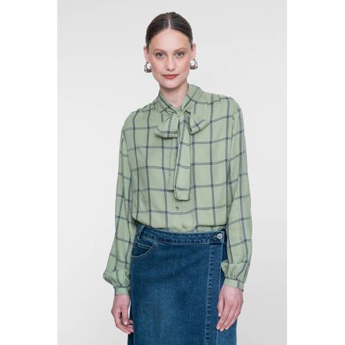 Geisha geruite blouse - groen