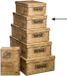 5five Opbergdoos/box - houtkleur - L36 x B24.5 x H12.5 cm - Stevig karton - Woodybox