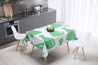 Bonamaison Tafelkleed, Anti-Mold, Sneldrogend, Waterdicht, 100% Polyester Tafellaken, Petroleum Groen, Wit, 140 x 140 Cm