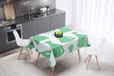 Bonamaison Tafelkleed, Anti-Mold, Sneldrogend, Waterdicht, 100% Polyester Tafellaken, Petroleum Groen, Wit, 140 x 140 Cm