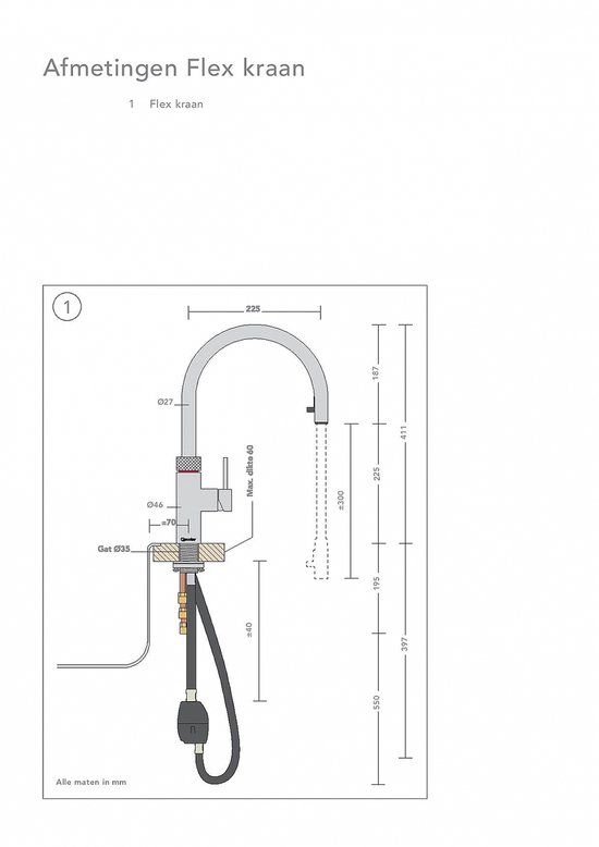 Quooker Flex round gun metal met Pro3 reservoir