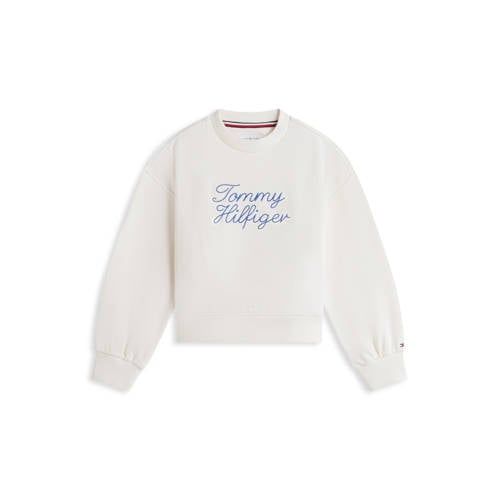 Tommy Hilfiger sweater met borduursels en tekst - wit