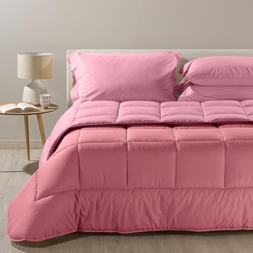 Caleffi - Quilt Bicolor, eenkleurig, voor tweepersoonsbed, roze