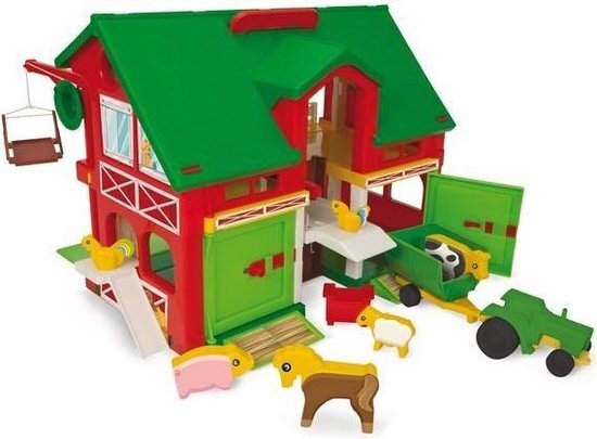 Wader Quality Toys Boerderij Speelset Rood 37 X 35 X 30 Cm