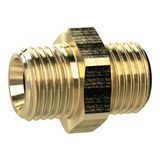 RIEGLER MS2521438 dubbele schroefdraad, messing CW614N, SW 19, G 1/4" x G 3/8"