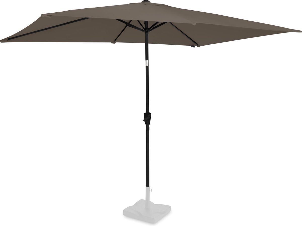 VONROC GARDEN VONROC Premium Parasol Rapallo 200x300cm – Duurzame parasol - Kantelbaar – UV werend doek - Taupe – Incl. beschermhoes