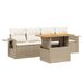 vidaXL Loungeset met kussens, polyrotan, beige