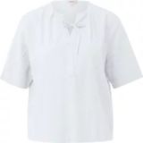 s.Oliver Gestructureerde blouse van viscosemix met rimpels - wit