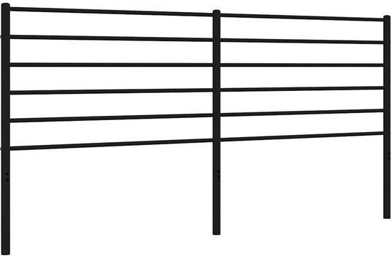 vidaXL Hoofdbord Metaal Zwart 135 cm