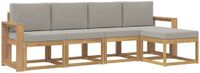 vidaXL Tuinset met 5 zitplaatsen, wit en lichtgrijs, polyester