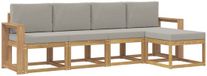 vidaXL Tuinset met 5 zitplaatsen, wit en lichtgrijs, polyester