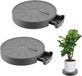 Merkloos Chariot pour plantes 28cm Support de pot rond avec roulettes mobiles et réservoir d'eau - Noir