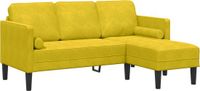 vidaXL Bankstel met kussen, geel, polyester