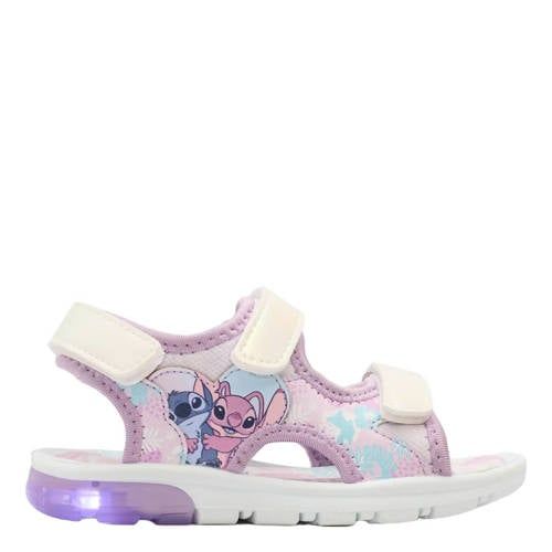 Stitch Sandalen Paars/Wit Met Lichtjes