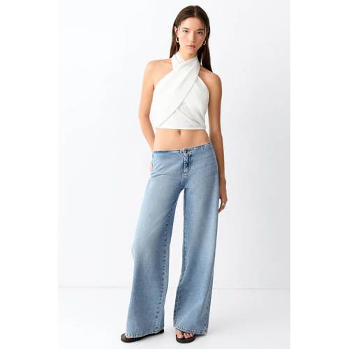 MANGO TEEN wide leg jeans - lichtblauw