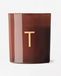 HEMA Bougie en verre Ø8x9cm Lettre T (cognac)
