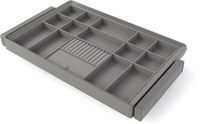 Emuca - Quartz Organizer Lade Kit met Verstelbaar Frame, Soft Close, Volledige Uittrekgidsen, 80 cm Module, Titanium Afwerking