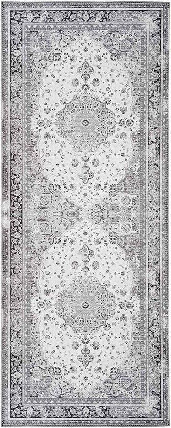 Tapijt Loper Capri Zwart-Wit - 80 x 200 cm - Klassiek