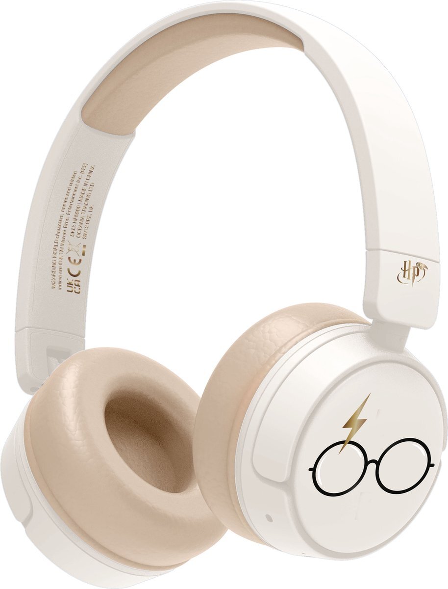OTL Technologies Harry Potter - witte draadloze junior koptelefoon - volumebegrenzing - microfoon - inklapbaar - lange speeltijd wit