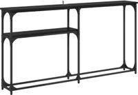 vidaXL Consoltabel Zwart Eiken 146 x 22.5 x 75 cm Bewerkt hout
