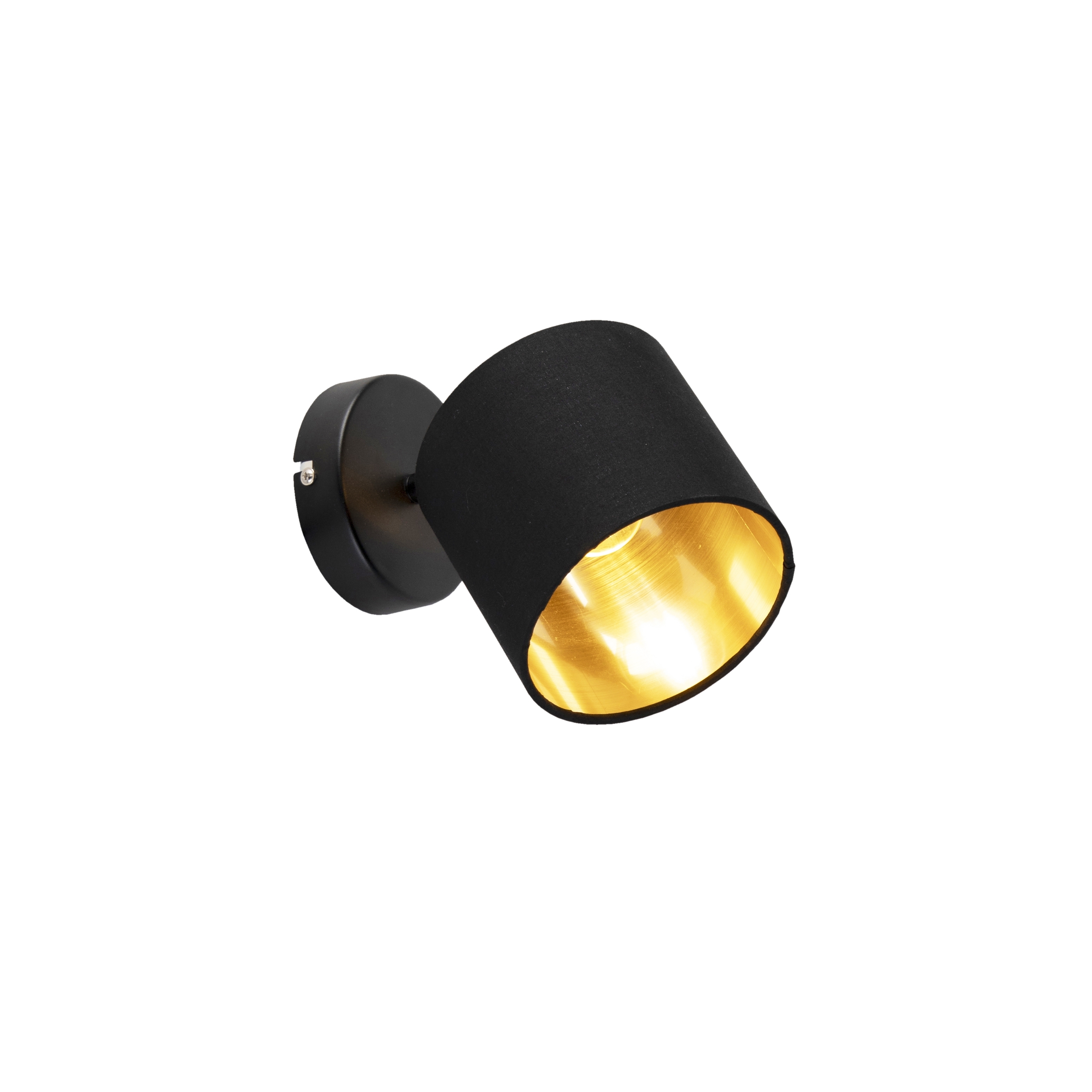 TRIO LEUCHTEN Moderne wandlamp zwarte kap met gouden binnenkant - Tomas