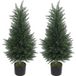 Pangivo Lot de 2 Cyprès artificiels 90 cm Plantes artificielles extérieur et intérieur résistant UV vert