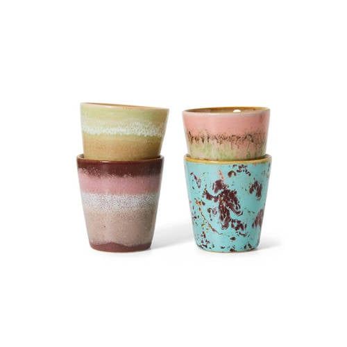 HKLIVING ristrettokopje 70s (Ø5,8 cm) (80 ml) (set van 4)