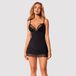 OBSESSIVE CHEMISE | Obsessive - Bella Rou Chemise and Thong Zwart XS/S