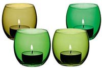 L.S.A. Waxinelichthouder Glas Groen 65mm