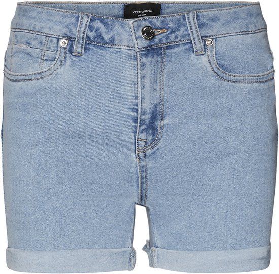VERO MODA VMLUNA MR FOLD SHORTS MIX GA NOOS Women's Shorts - Size S - Light Blue Denim