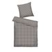 Tom Tailor Flanellen beddengoed, 80 x 80 cm + 135 x 200 cm, 100% katoen/flanel, met omkeerbaar motief en gekleurde merkritssluiting, klassiek geruit grijs, beige