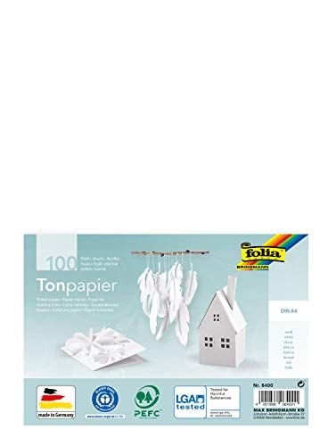 Folia 6400 Gekleurd Papier - DIN A4 - 130 g/m² - 100 vellen - Wit