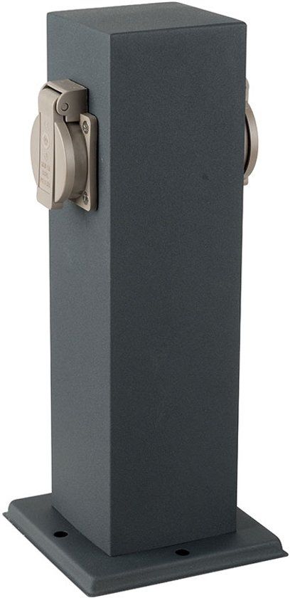 V-tac VT-1155-2 Tuinpaal met 2 stopcontacten - IP44 - Grijs
