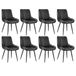 VEVOR Lot de 8 Chaises de Salle à manger, Ensemble Chaises de Cuisine Rembourrées en Tissu, avec Coussins Épais et Pieds en Métal, Meuble d'Appoint Moderne Peu Encombrant, pour Table à manger, Noir