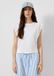 s.Oliver QS T-shirt L Wit Gestreept Katoen Ronde Hals Korte Mouw Extra Kort Aansluitend Vrouwen Lente/Zomer 2025