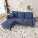 Pangivo Canapé d'angle 3 places en velours côtelé bleu avec méridienne modulable 166 x 118 x 77 cm