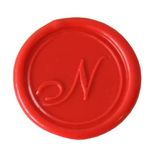Jacques Herbin 40114T - Een rond zegel met gelakt houten handvat, letter N in Engelse schrijfletters