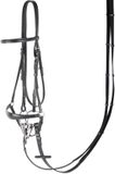 Harry's Horse Hoofdstel bronze zwart lage neusriem pony