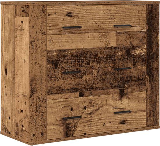 vidaXL Dressoir 80x33x70 cm bewerkt hout oud houtkleurig