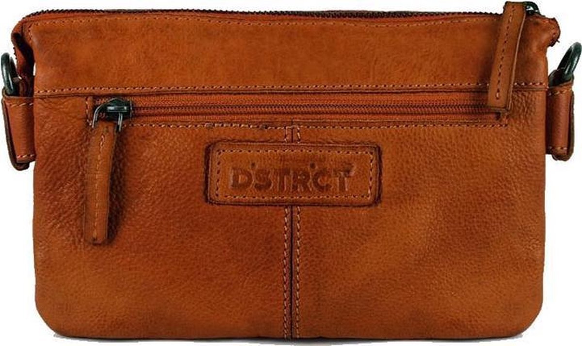 DSTRCT Crossbodytas Harrington Road Leer - cognac